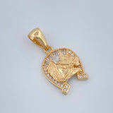 Dije Herradura Caballo 2.55gr / 2.5cm / Dos Oros Amarillo Blanco 18K +