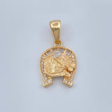 Dije Herradura Caballo 2.55gr / 2.5cm / Dos Oros Amarillo Blanco 18K +