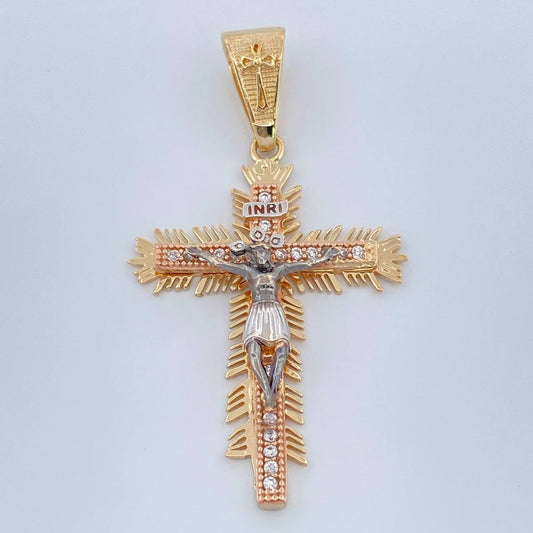 Dije Cruz Cristo Milagroso De Buga 5.15gr / 4.6cm / Tres Oros 18K +