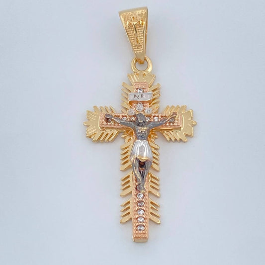 Dije Cruz Cristo Milagroso De Buga 3.95gr / 3.6cm / Tres Oros 18K +