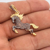Dije Caballo 5.95gr / 4cm / Dos Oros Negro Amarillo 18K +
