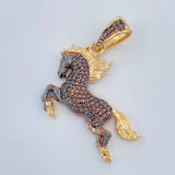 Dije Caballo 5.95gr / 4cm / Dos Oros Negro Amarillo 18K +