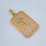 Dije Placa Cruz 2.6gr / 2.5cm / Oro Amarillo 18K +