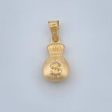Dije Bolsa de Dinero 0.75gr / 2.3cm / Oro Amarillo 18%
