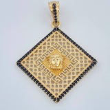 Dije Placa Medusa 4.85gr / 4.3cm / Oro Amarillo 18K +