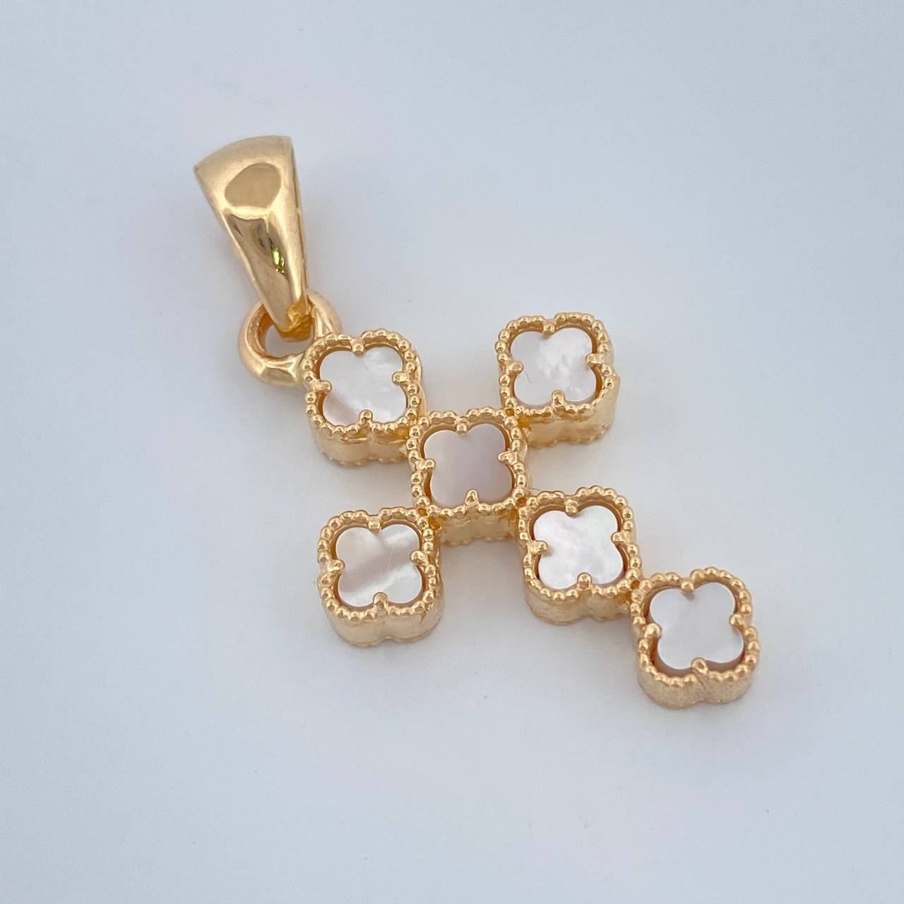 Dije Cruz Trebol 3.4gr / 3cm / Oro Amarillo Nac.Esp. 18K %