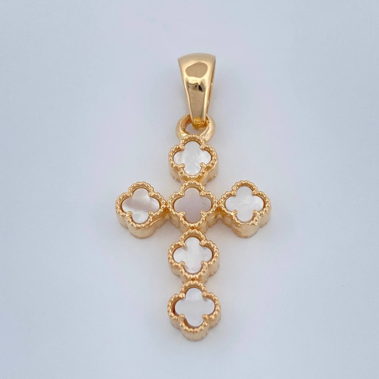 Dije Cruz Trebol 3.4gr / 3cm / Oro Amarillo Nac.Esp. 18K %