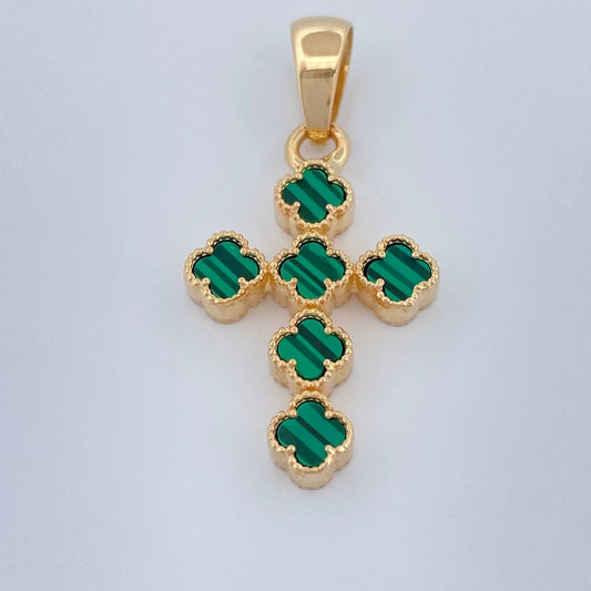 Dije Cruz Trebol 3.2gr / 3cm / Oro Amarillo Nac.Esp. 18K %