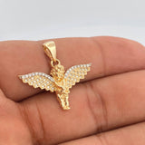 Dije Angel de la Guarda 3.3gr / 2.6cm / Dos Oros  Amarillo Blanco 18%
