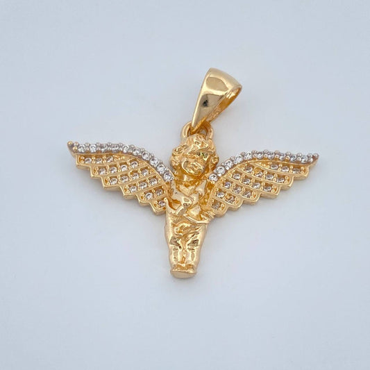 Dije Angel de la Guarda 3.3gr / 2.6cm / Dos Oros  Amarillo Blanco 18%