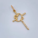 Dije Cruz Paloma 1gr / 3.1cm / Oro Amarillo 18K &
