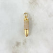 Dije Bala .38 Special 6.35gr / 4.1cm Circones Blancos Oro Amarillo