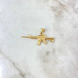 Dije Arma Fusil M16 15.25gr / 3.2cm Mate Liso Oro Amarillo
