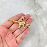 Dije Arma Fusil M16 15.25gr / 3.2cm Mate Liso Oro Amarillo