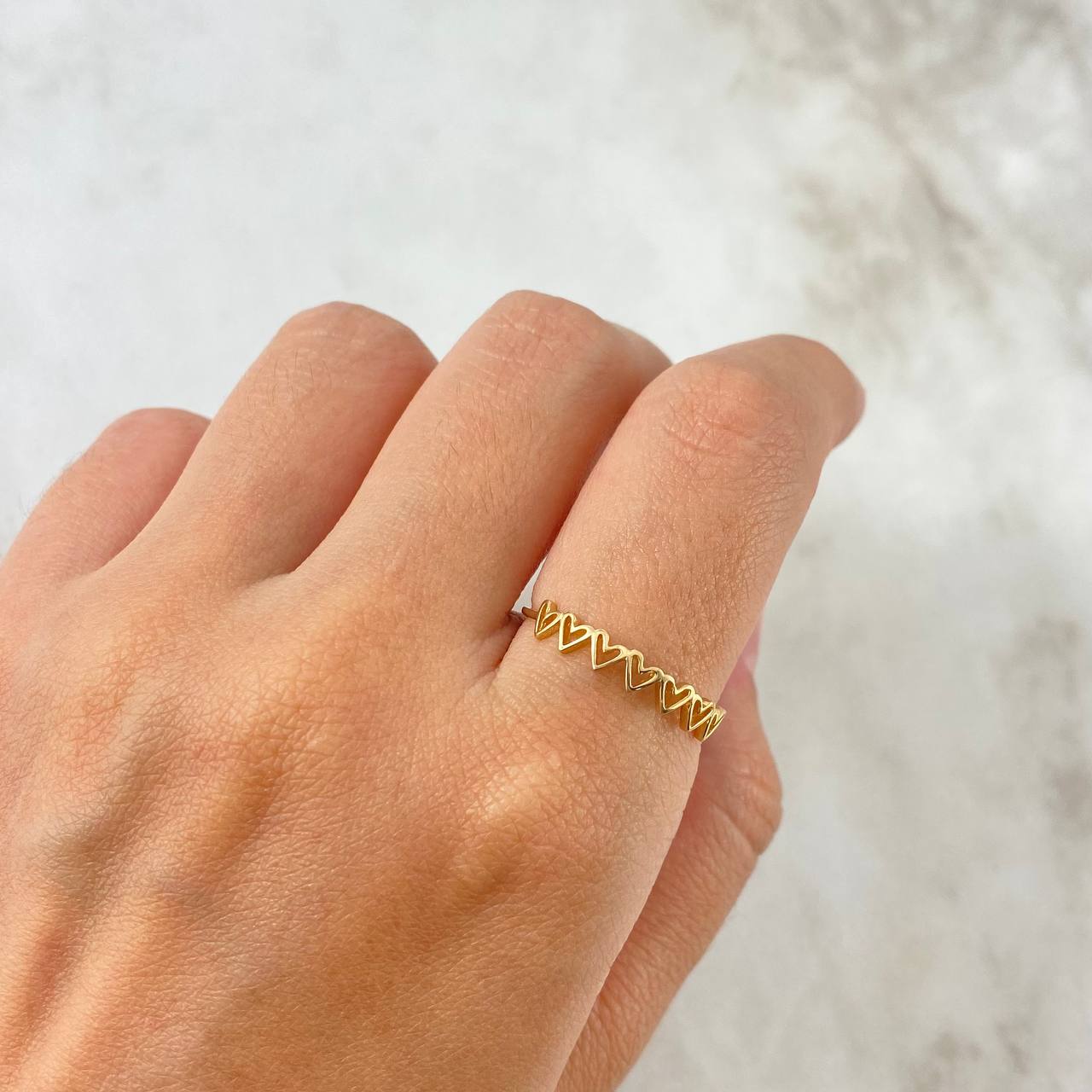 Anillo Corazones 1gr / T5 1/4 / Oro Amarillo