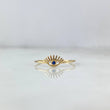 Anillo Ojo 0.75gr / T7 3/4 / Circon Azul Oro Amarillo