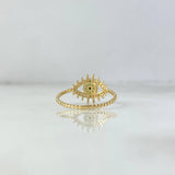 Anillo Ojo Mistico 1.75gr / T7 1/2 / Circones Blancos Verde Negro Oro Amarillo