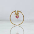 Anillo Candado Corazon 1.45gr / T6 1/4 / Circones Blancos Fucsias Oro Amarillo