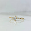 Anillo Solitario Morse Rectangular 1.15gr / T6 / Circones Blancos Oro Amarillo
