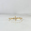 Anillo Puntos Cruz 0.85gr / T7 1/4 / Circones Blancos Oro Amarillo