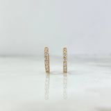 Candongas Circon Blanco 1.5gr / 1.3cm / Oro Amarillo