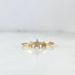 Anillo Tres Estrellas 0.85gr / T6 1/4 / Circones Blancos Oro Amarillo