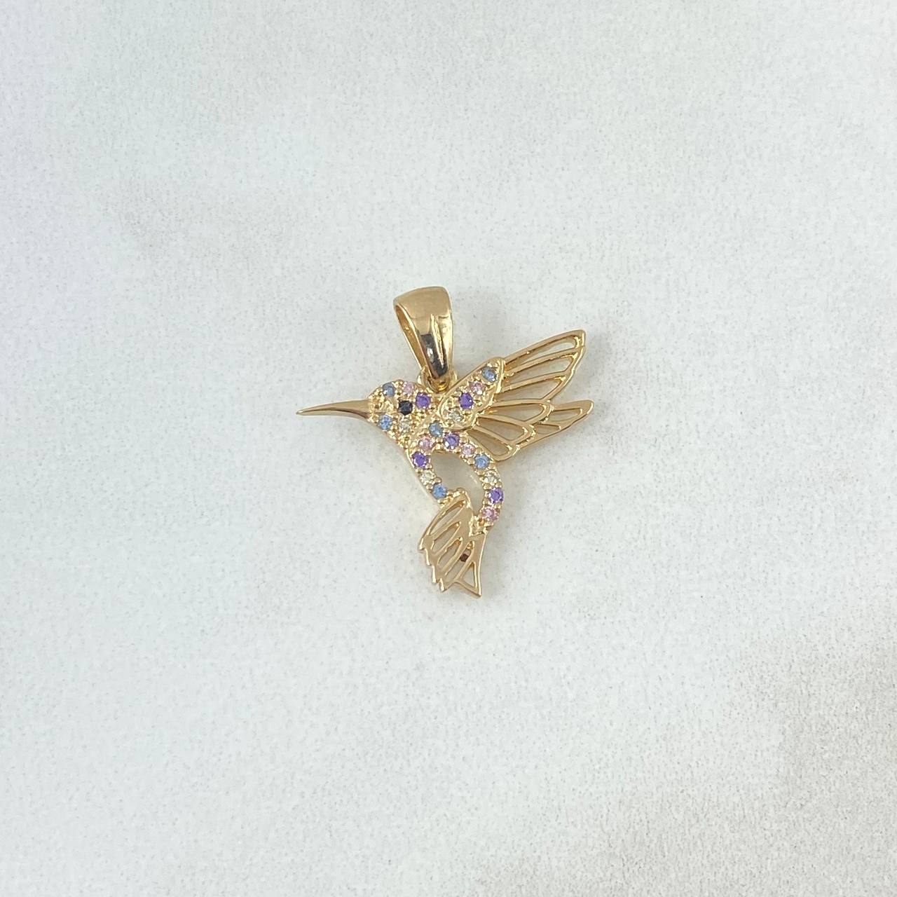 Dije Colibri 1.75gr / 2cm / Circones de Colores Oro Amarillo
