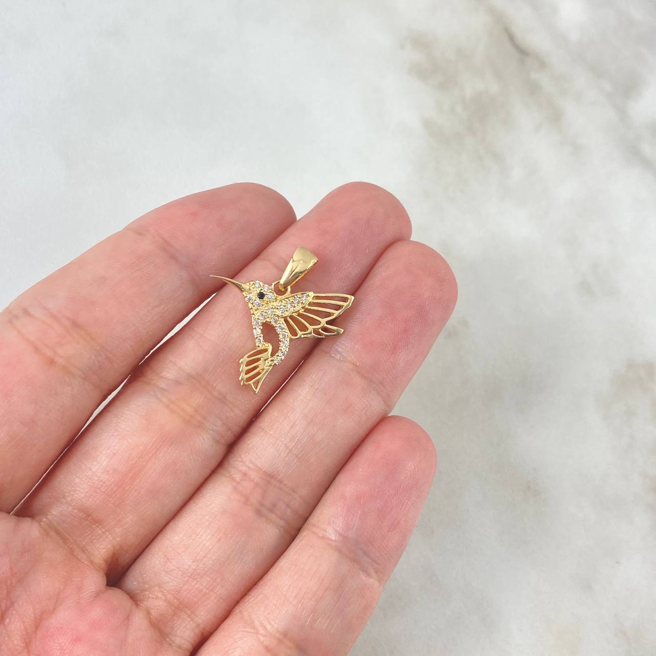 Dije Colibri 1.7gr / 2.1cm / Circones Blancos Negro Oro Amarillo *
