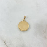 Dije Placa Circular 3.85gr / 3cm / Circones Blancos Oro Amarillo
