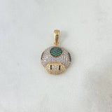 Dije Hongo 2.25gr / 2.3cm / Circones Blancos Verdes Oro Amarillo *