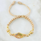 Pulsera Beige Herraje Corona Ruedas 7gr / 5mm Oro Amarillo 18K ©
