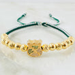 Pulsera Verde Herraje Escudo Deportivo Cali 6.2gr / 6mm Oro Amarillo 18K ©