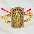 Pulsera Roja Herraje Virgen Guadalupe 15.7gr / 8mm-7mm-6mm-4mm Oro Amarillo 18K ©