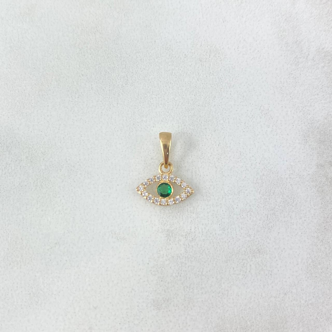 Dije Ojo 0.5gr / 1.3cm / Circones Blancos Verde Oro Amarillo ©