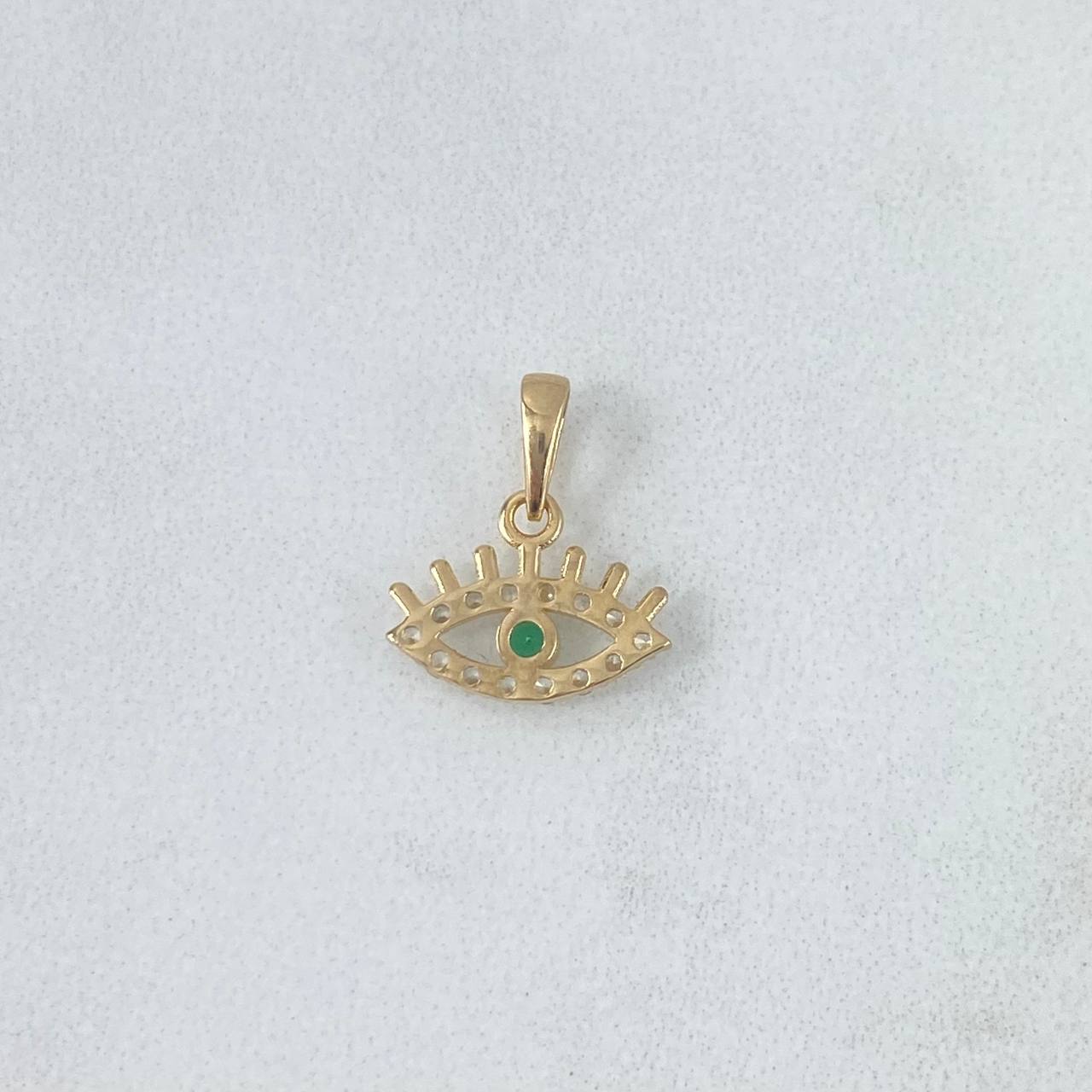 Dije Ojo Mistico 0.7gr / 1.3cm / Circones Blancos Verde Oro Amarillo *