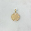 Dije Placa Circulo 2.25gr / 2.3cm / Circones Blancos Oro Amarillo ©