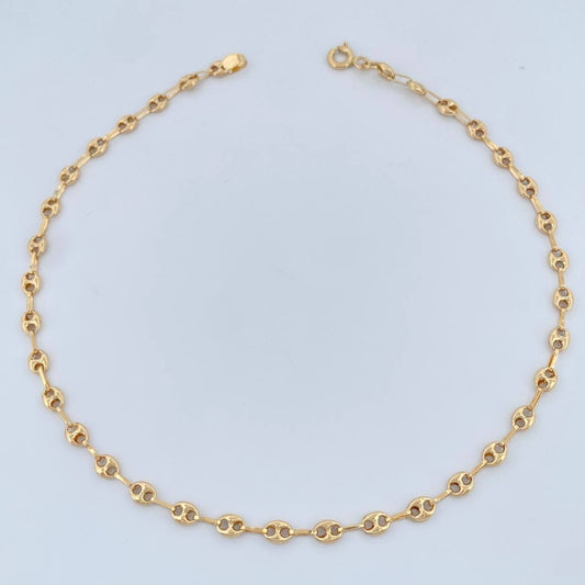 Tobillera GC 2.45gr / 25.4cm / 2.85mm Oro Amarillo 18K +