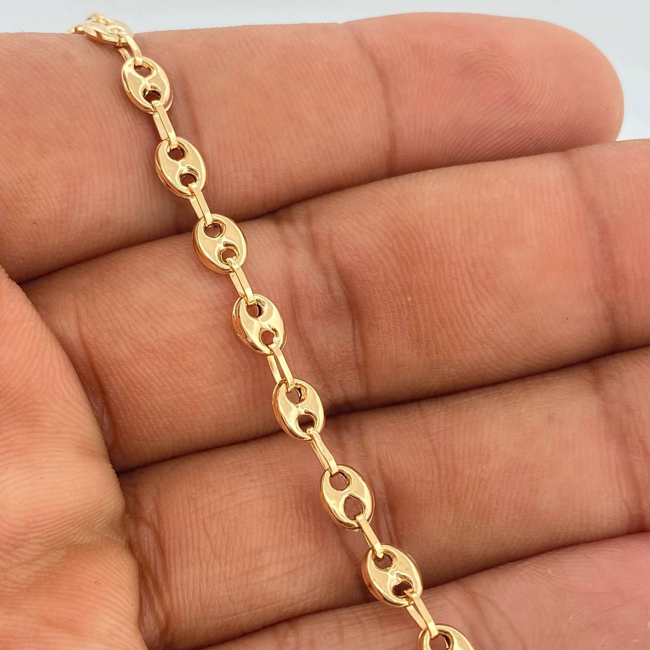 Tobillera GC 4.85gr / 27cm / 3mm Oro Amarillo 18K +
