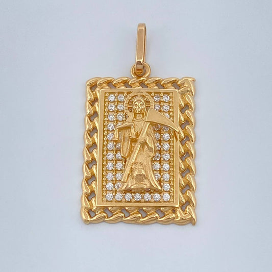 Dije Santa Muerte 3.75gr / 2.8cm / Oro Amarillo 18K +