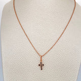 Set Cadena y Dije Militar + Cruz 3.55gr / 50cm / 1mm Oro Rosa 18K (Oferta) %