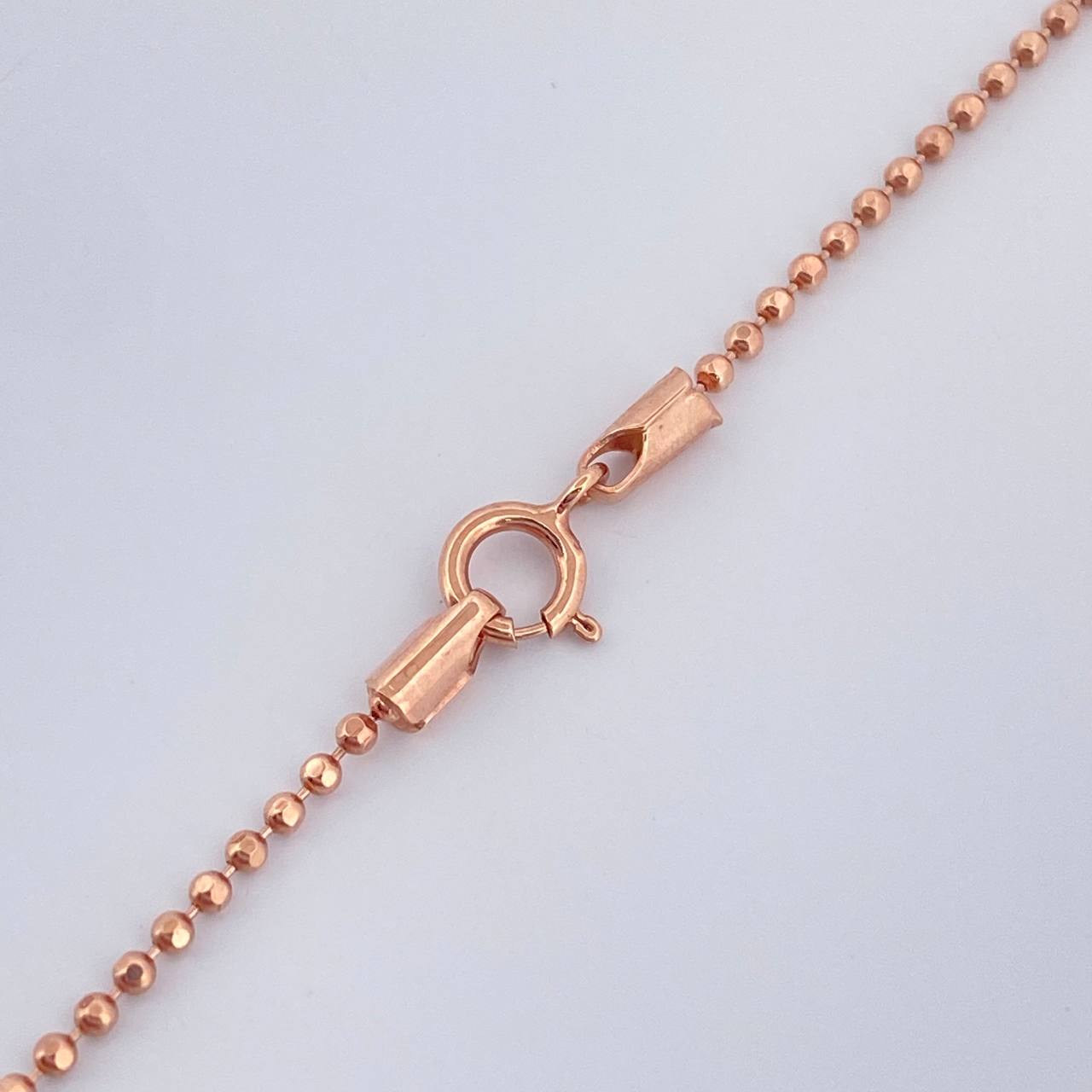 Set Cadena y Dije Militar + Cruz 3.55gr / 50cm / 1mm Oro Rosa 18K (Oferta) %
