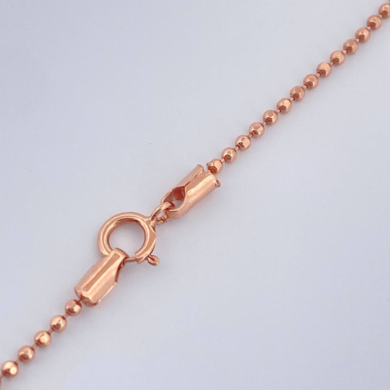 Set Cadena y Dije Militar + Rostro Oso 4.1gr / 49.8cm / 1mm Oro Rosa 18K (Oferta) %