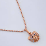 Set Cadena y Dije Militar + Rostro Oso 4.1gr / 49.8cm / 1mm Oro Rosa 18K (Oferta) %