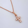 Set Cadena y Dije Aro Seguido + Cruz 2.4gr / 49.6cm / 0.15mm Oro Rosa 18K (Oferta) %