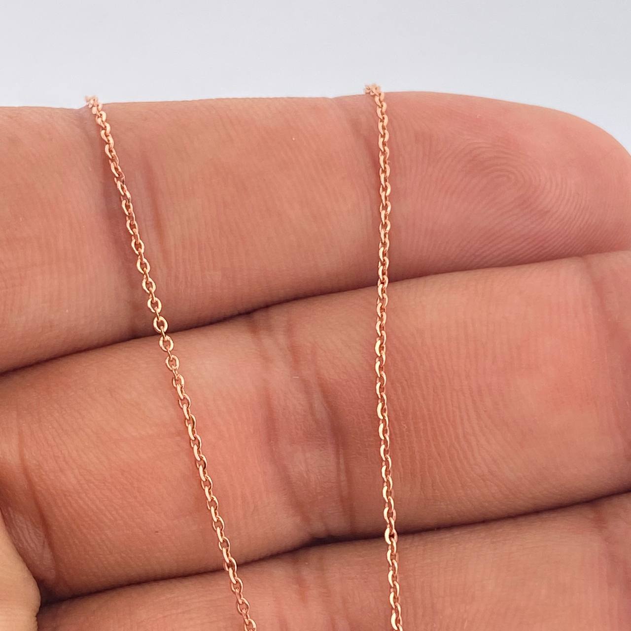 Set Cadena y Dije Aro Seguido + Ancla 2.1gr / 49.5cm / 0.65mm Oro Rosa 18K (Oferta) %