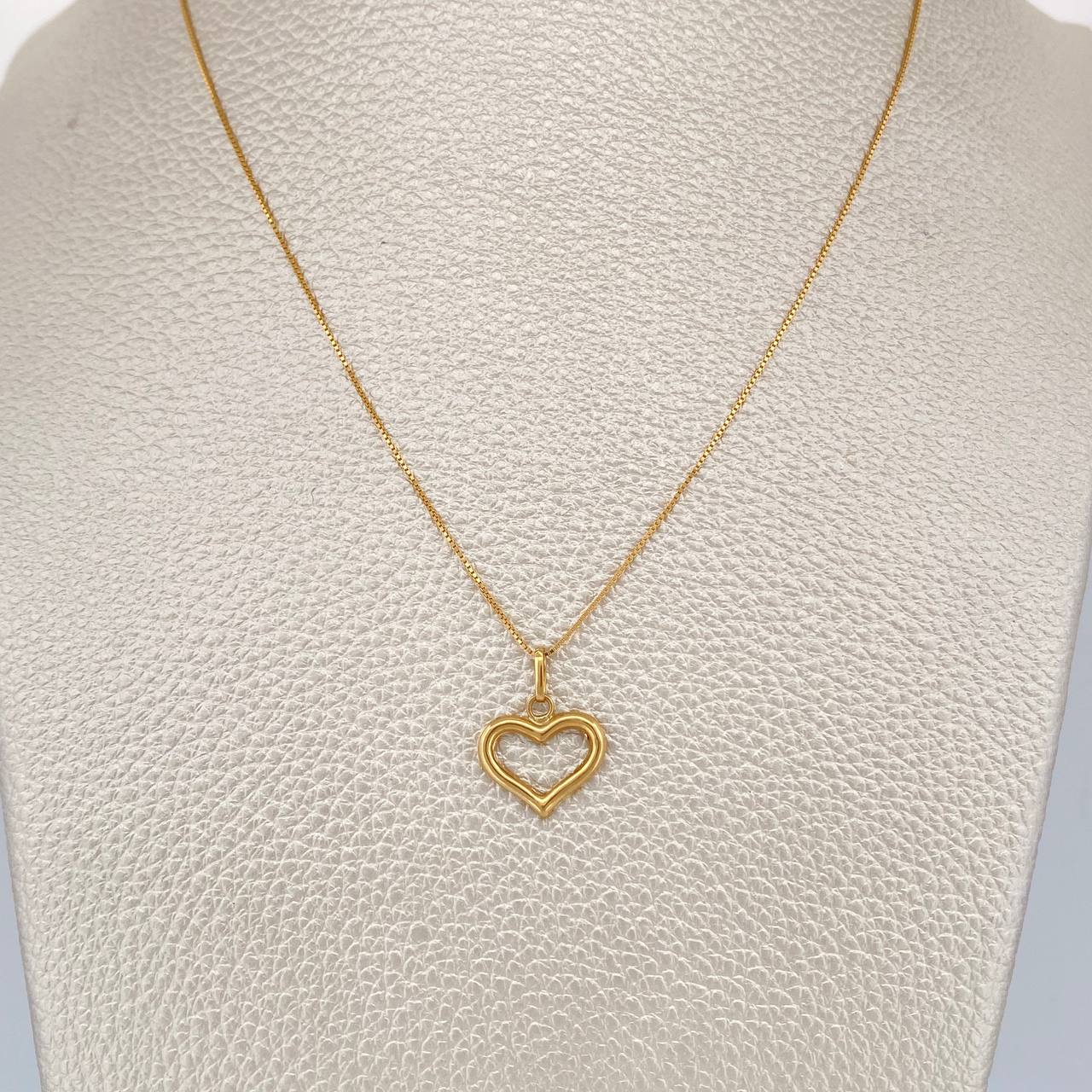 Set Cadena y Dije Veneciana + Silueta Corazon 1.75gr / 45.2cm / 1mm Oro Amarillo 18K (Oferta) %