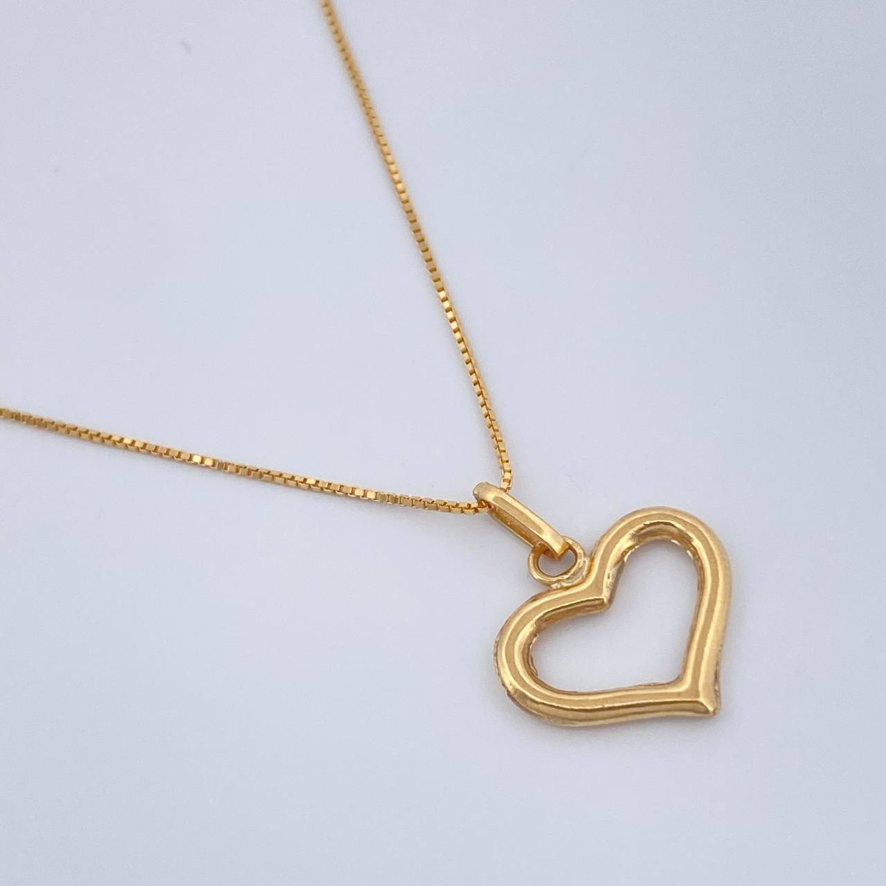 Set Cadena y Dije Veneciana + Silueta Corazon 1.75gr / 45.2cm / 1mm Oro Amarillo 18K (Oferta) %