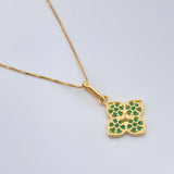 Set Cadena y Dije Veneciana + Flor 2.05gr / 40cm / 1mm Oro Amarillo 18K (Oferta) %