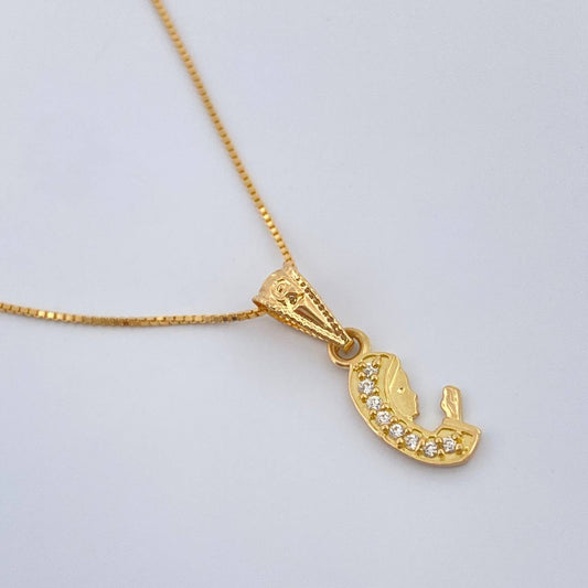 Set Cadena y Dije Veneciana + Virgen Maria 1.8gr / 44.8cm / 1mm Oro Amarillo 18K (Oferta) %