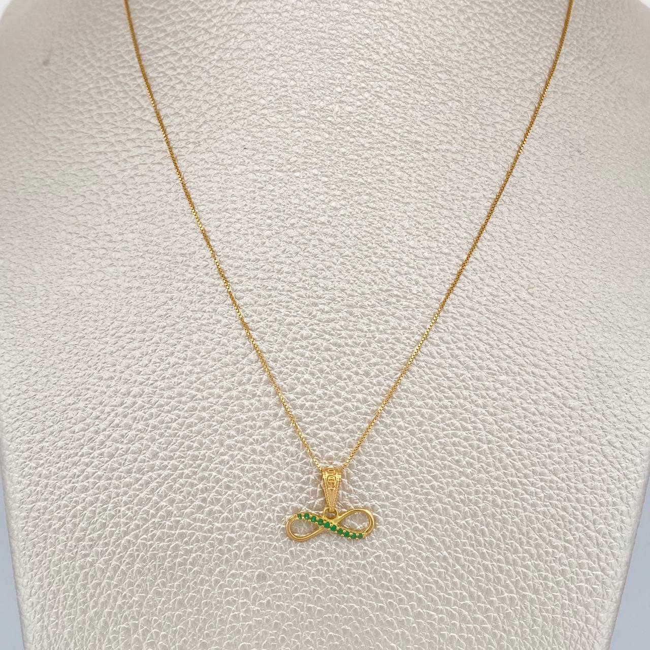 Set Cadena y Dije Veneciana + Infinito 1.35gr / 40cm / 1mm Oro Amarillo 18K (Oferta) %